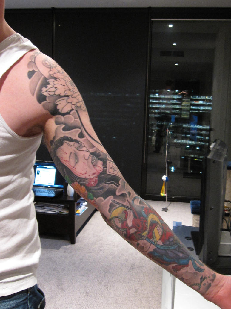 Women Arm Sleeve Tattoo Design