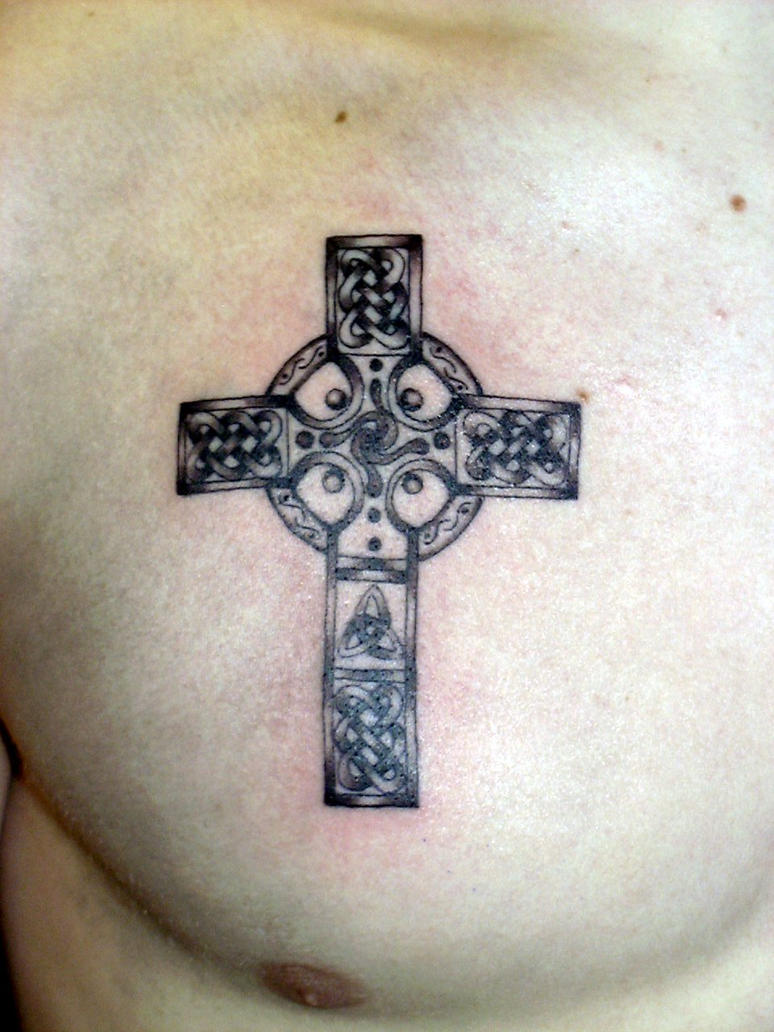 Celtic Cross - chest tattoo