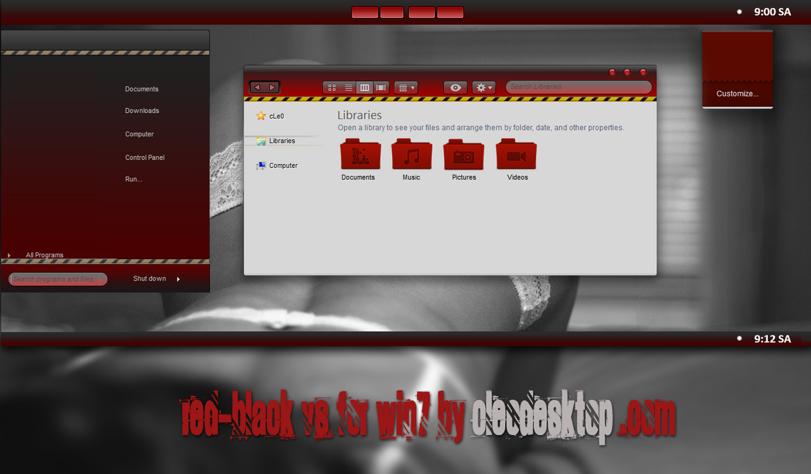 Red black Theme for Win7