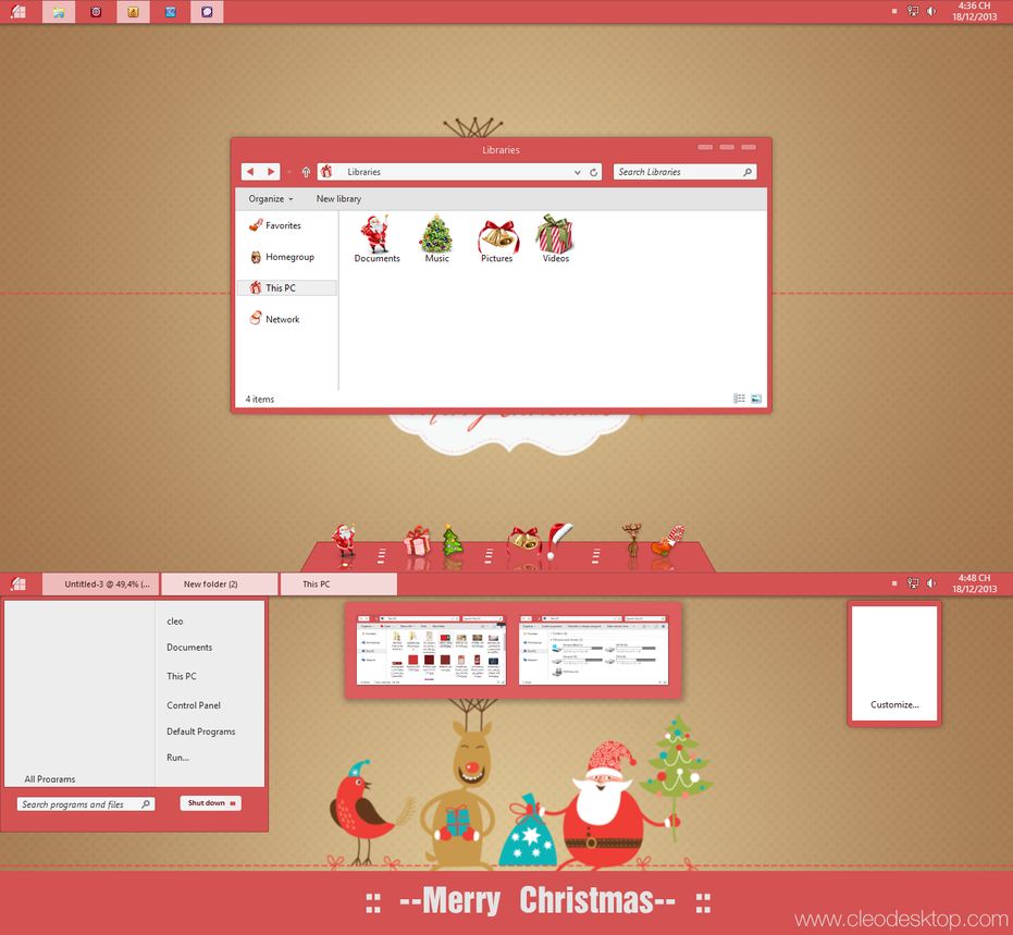 Christmas Skin Pack for Win8 and 7 released