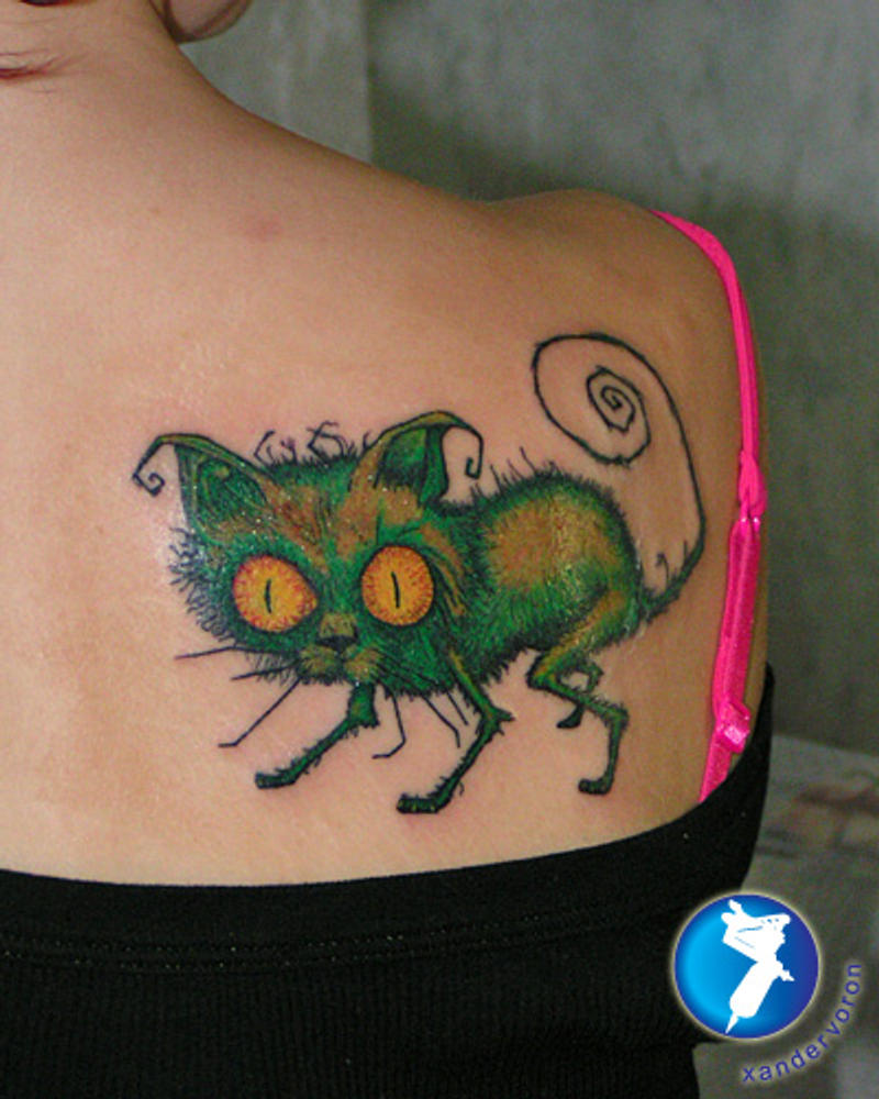 Crazy Cat Tattoo by