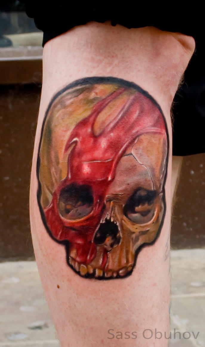 skull tattoo by sasstattoo