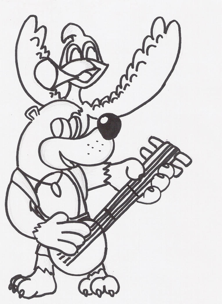 Banjo Kazooie - Free Colouring Pages