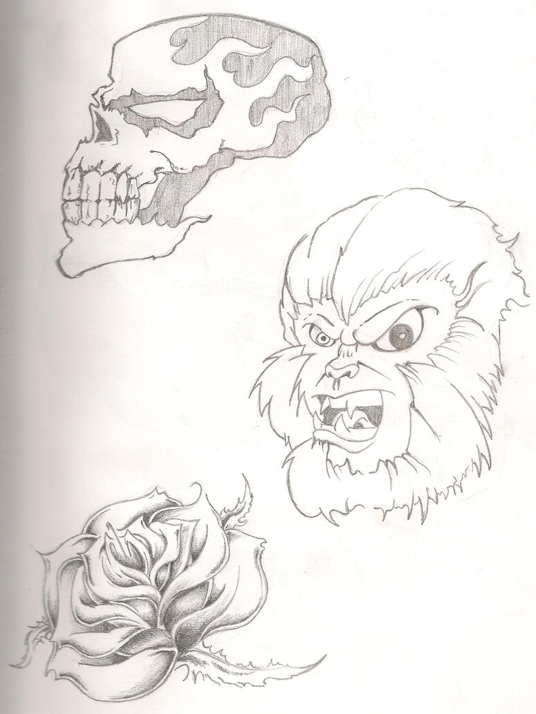 Skull monkey rose | Flower Tattoo