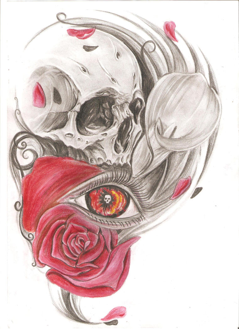 flowers and skulls