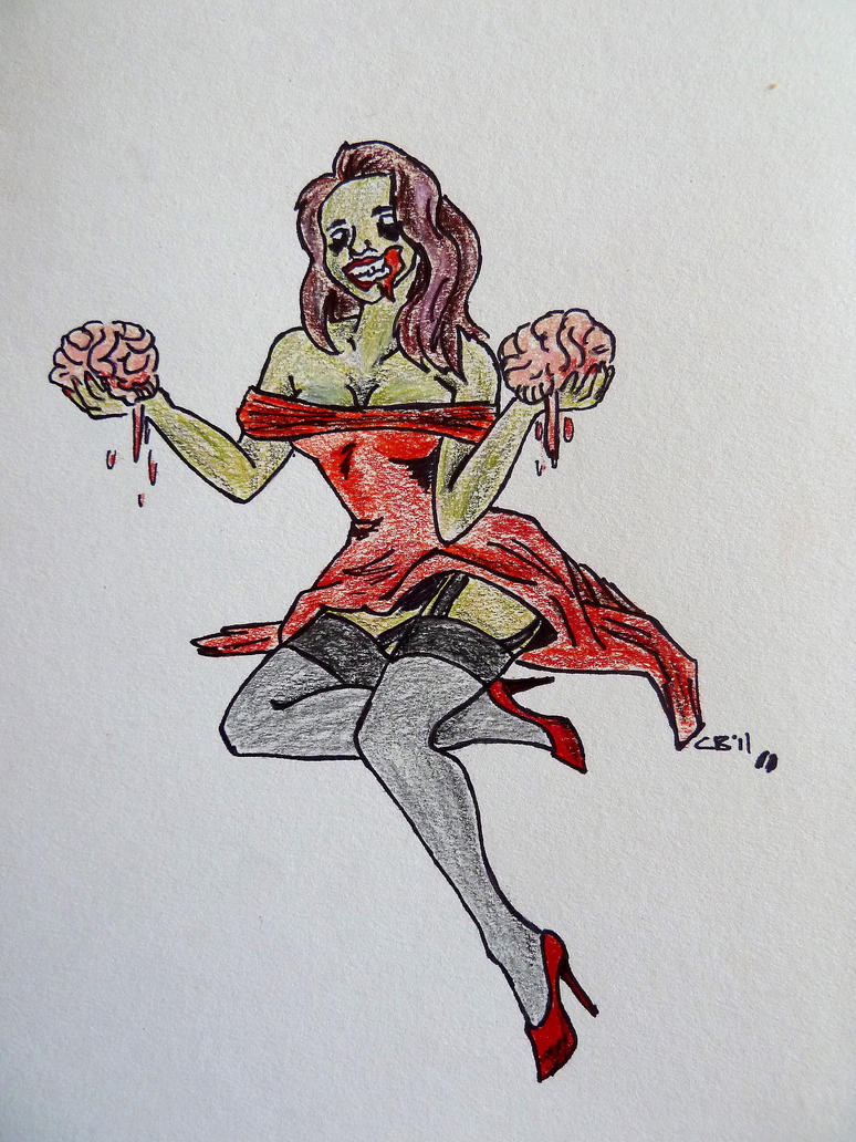 Zombie Pinup by IckyDog on