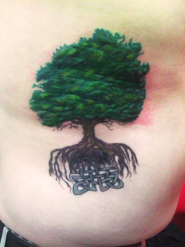 Green Celtic Tree Tattoo