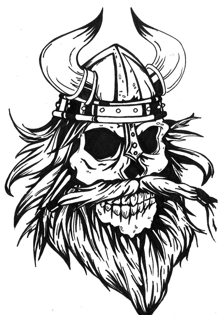 Viking Skull Tattoo Designs Drawings