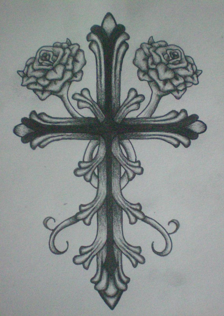 Cross and Roses by britkneemo on DeviantArt