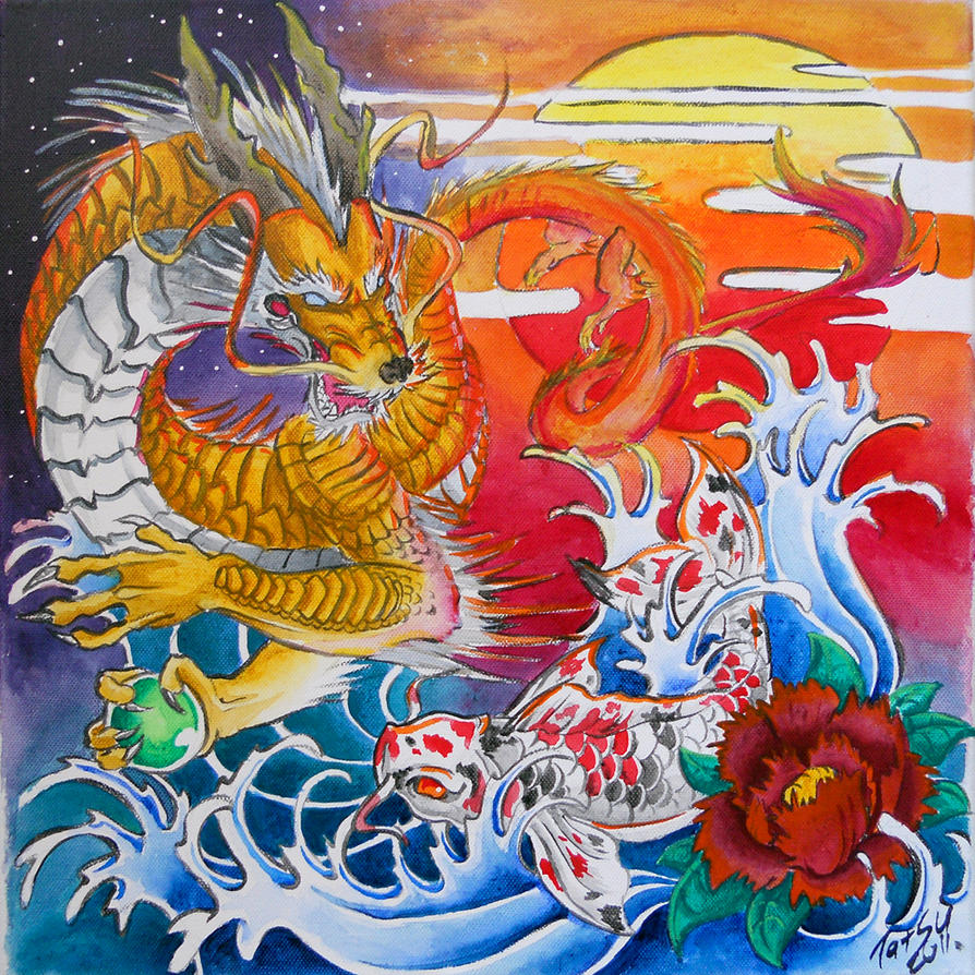 Dragon and Koi by Tatsu87 on deviantART