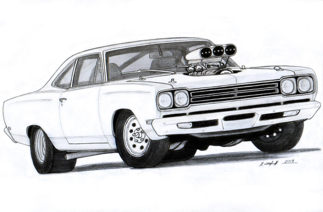 Muscle Car Drawing 111