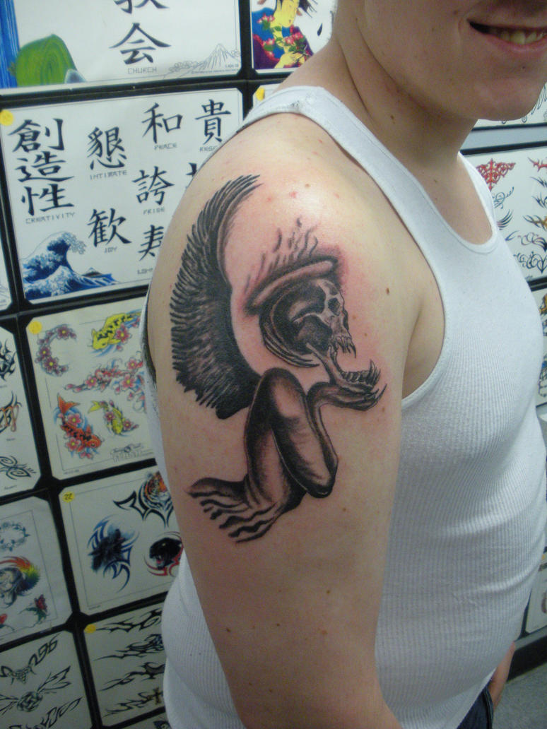 Angel Flash - shoulder tattoo