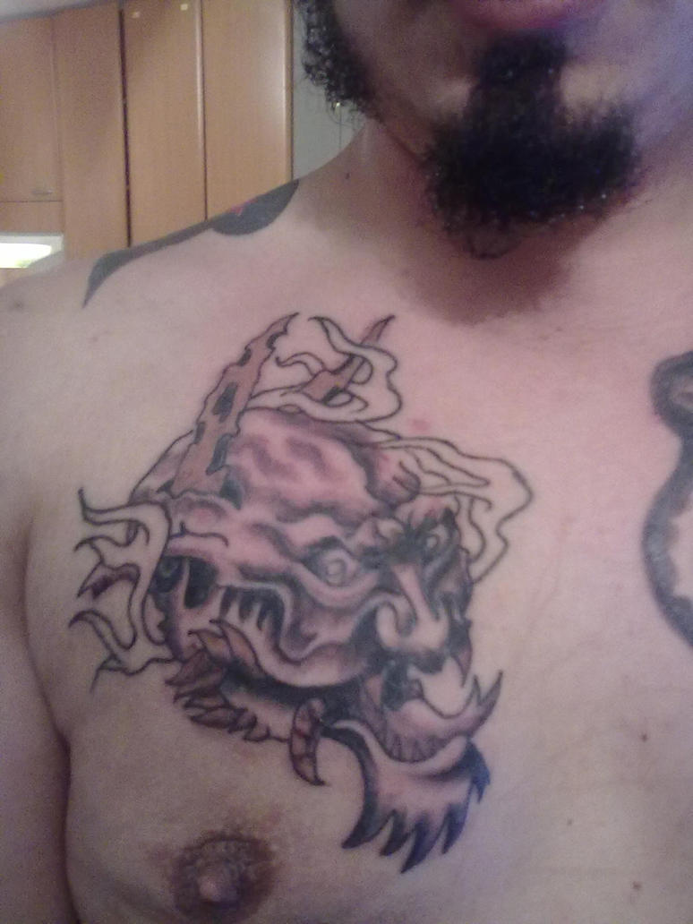 WIP chest plate 1 - chest tattoo