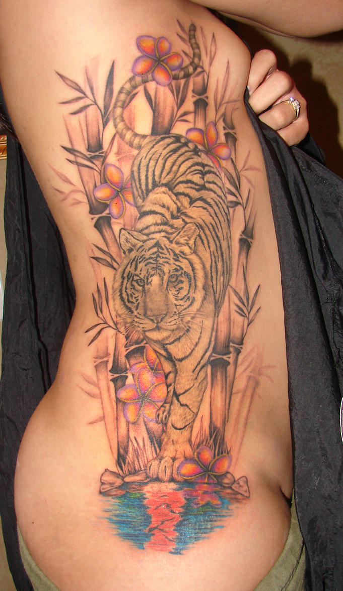 tiger and bamboo | Flower Tattoo