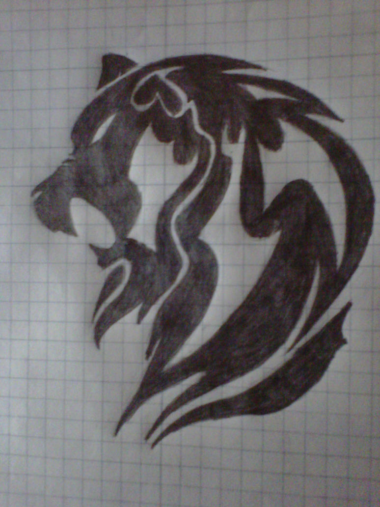 Lion Tribal Tattoo Design by