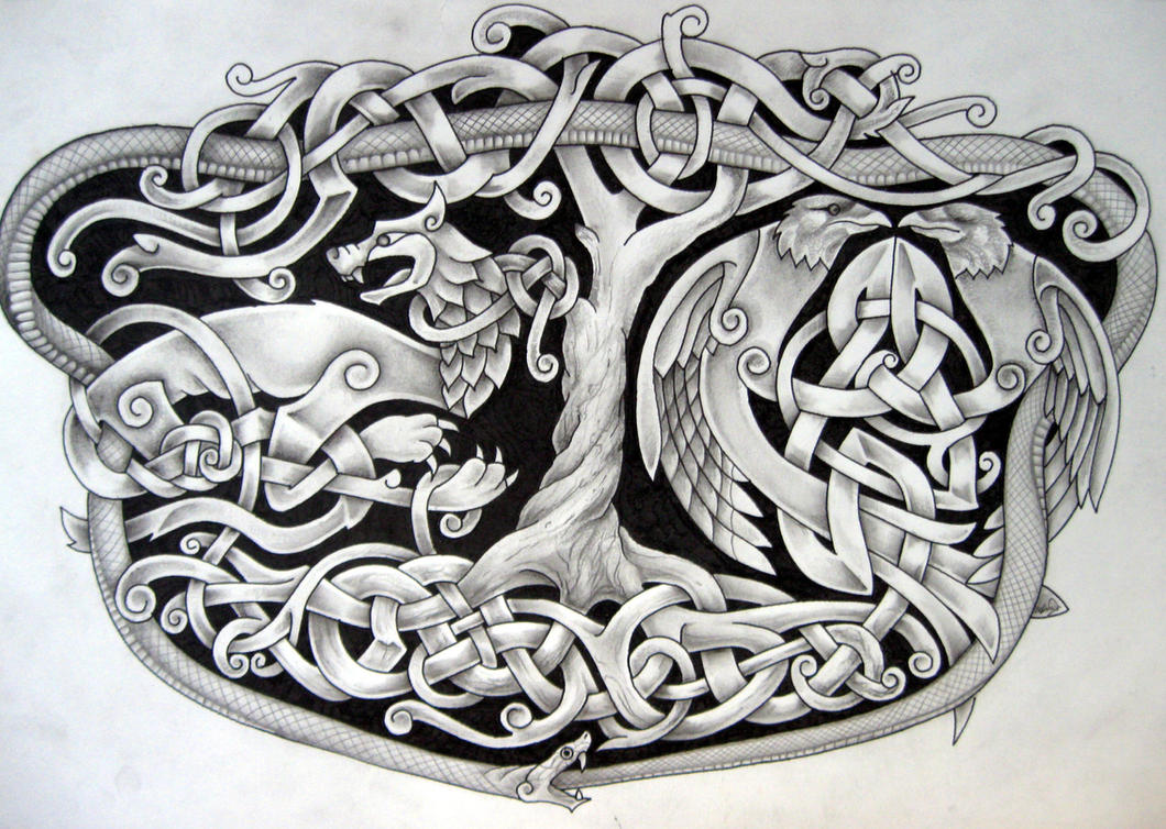 Norse Fenrir Wolf Tattoo Designs