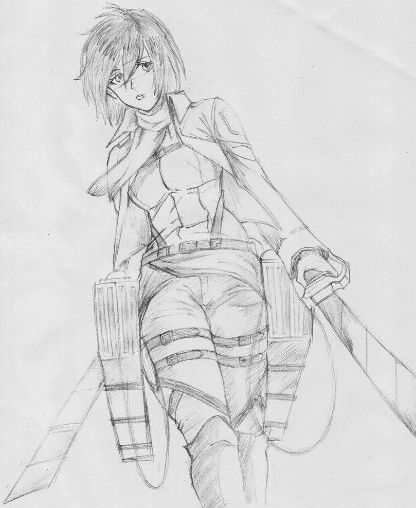 Mikasa Ackerman (Sketch) by davidlatorre on DeviantArt