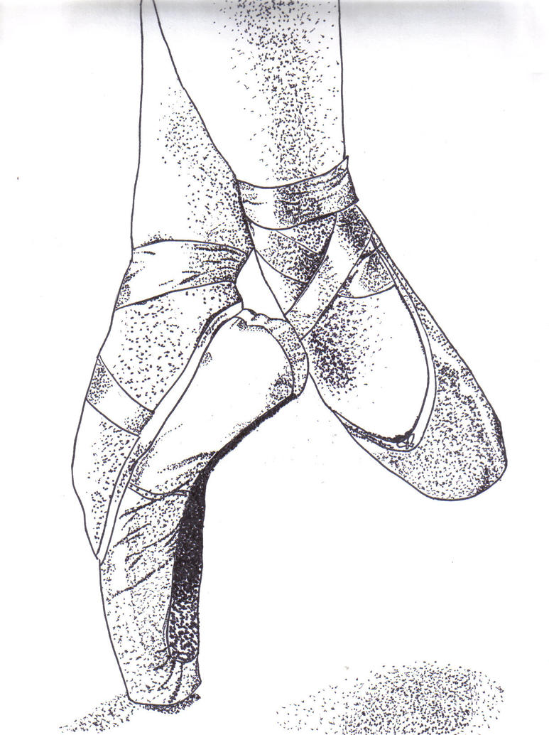 Bailarinas de ballet dibujo, Dibujos con puntillismo, Puntillismo