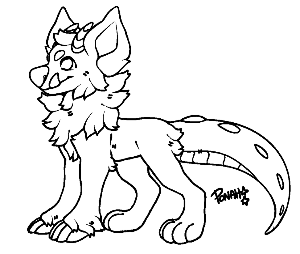 Monster dog - FREE TO USE LINEART - by Ponacho on DeviantArt